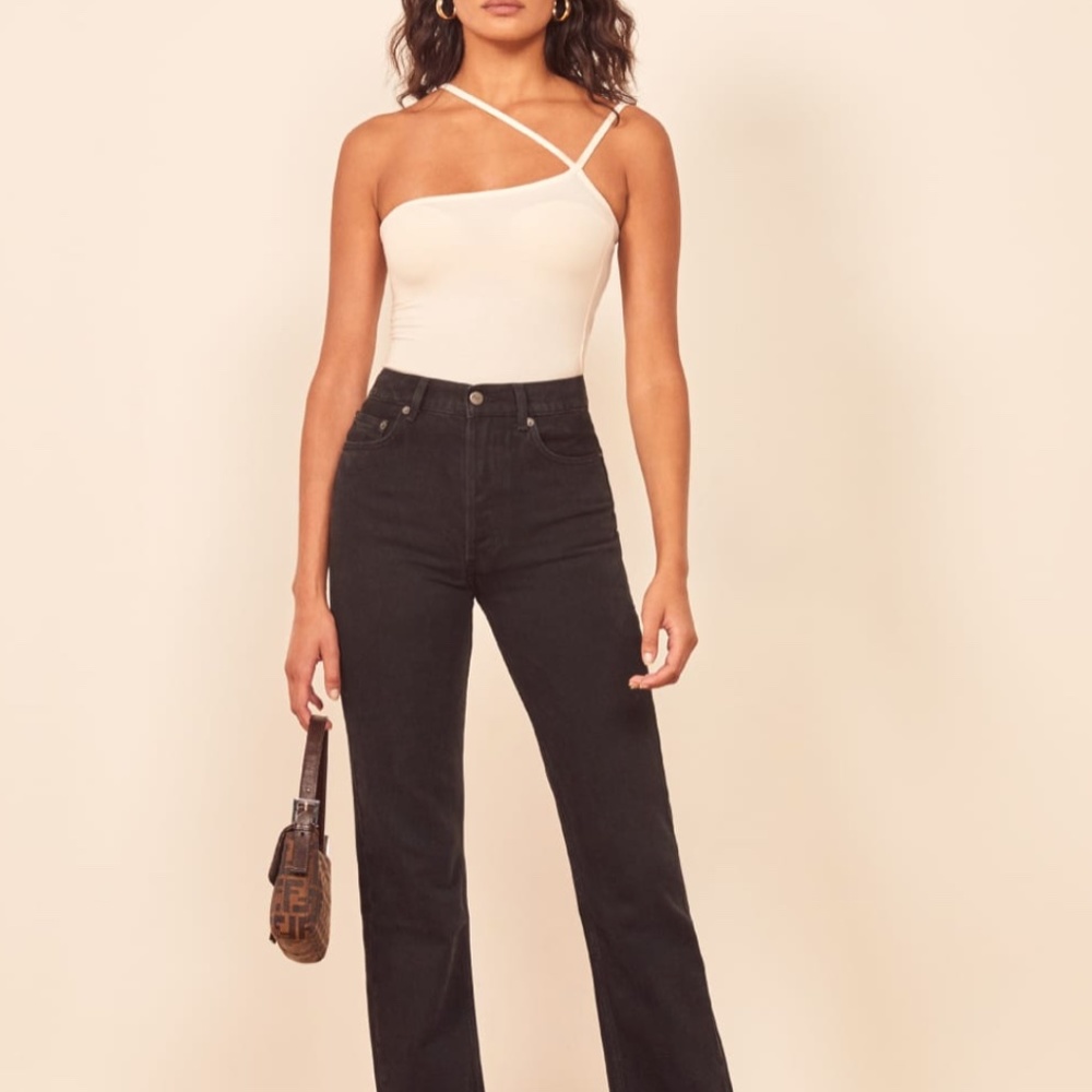 REFORMATION CYNTHIA HIGH WAIST RELAXED JEANS BLACK